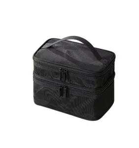 High Quality Two Layers Cosmetic case Brush Organizer Mesh Set Pouch Toiletry Travel Custom Makeup Bag