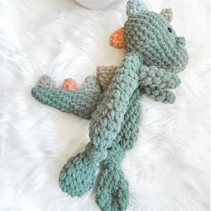 Super Soft Chenille Plush Crochet Dinosaur Design Baby Security Blanket PP Cotton Filled Comforter Anniversary ODM