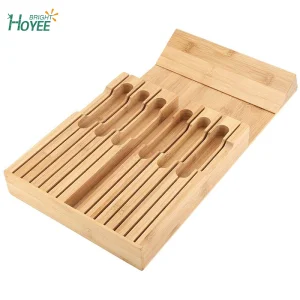 In-Drawer Bamboo Knife Block