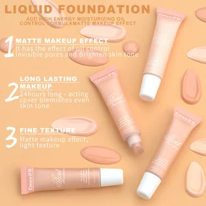 No Logo Vegan Foundation 32 Shades Waterproof Full Coverage Lightweight Liquid Foundation Free Sample