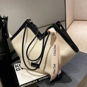 Women's Summer Fashion Large Capacity Tote Bags Solid Color Bucket Shoulder Handbags