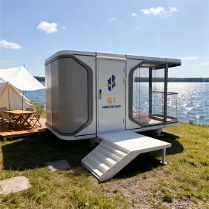 Steel Structure Container House Prefabricated Home off-Grid Solar Powered Capsule House