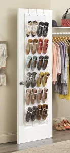 Door Shoe Organizer 12 Large Mesh Pockets Hanging Narrow Closet Door Esg11203