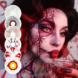 Free Design Pseyeche Bloody Crack Sclera Lens  22 mm sharingan Contact Lenses Zombie Sclera Lens Eye Lenses Eye Lens