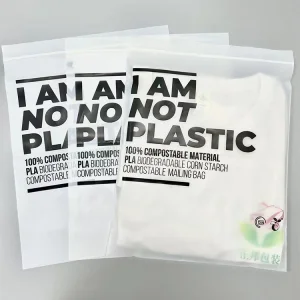 PLA PBAT Custom Frosted Biodegradable Clothes Packaging Zipper Bag Print logo Zip Lock Bag Compostable Ziplock Bags for Garments