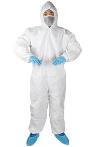 Hot Sale Disposable Anti-Static Coveralls White Protective Suit with Hood CE ISO13685 FDA Approved for Lab and Spray Painting