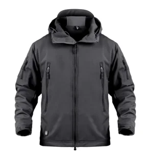 Winter Leisure Soft Shell Jacket Breathable Polyester Coat Zipper Water Resistant
