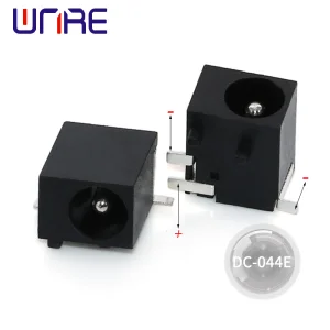 OEM DC-044E right angle smt 3pins 5.5*2.1mm smd black dc power female socket connector Supplier, Factories