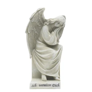 Resin Angel Sitting on Tombstone