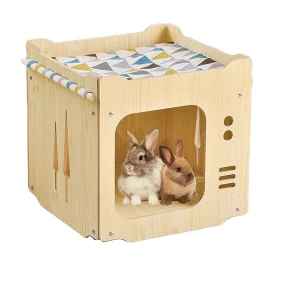 Wooden Cat House Rabbit Hiding Place