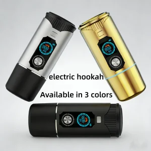 Portable Luxury Electric Hookah Mini Electronic Shisha Cup Mirror LED Lighting Travel-Friendly Gift Box Fast Heating Hookah Head