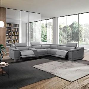 Customized Leather Italian Sofa 3 Seats Recliner Sectional with USB Charging Reading Lamp Hardware Cup Live Room Sofa