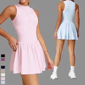 Wholesale Custom Gym Wear Tennis Skirts Golf Skirt With Side Pocket Custom Sports Bra Women's Tennis Dress