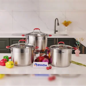 6PCS Stainless Steel Cookware Set Induction Bottom Stockpot