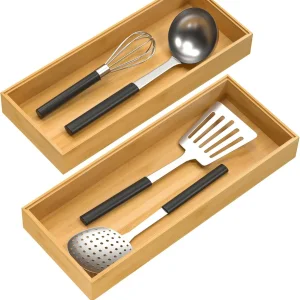 Bamboo Stackable Cutlery Storage Tray