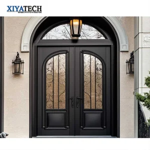 Fashion Home Office Thermal Break Aluminium Swing Double French Arch Top Door