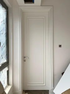Painting Door White Primed Shaker Style Interior Prehung Door MDF Molded Wooden Room Door Modern Doors for House