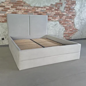 Cama King Size de cuero con almacenamiento
