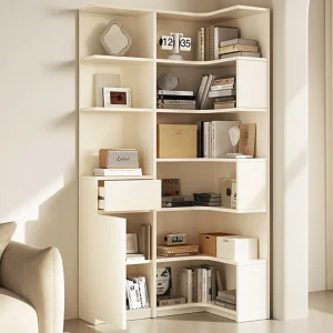 Elegant Solid Wood Corner Bookshelf for Modern Home Decor