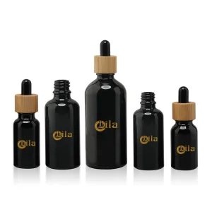 Luxury Black/Green/Costum Color Coating 5ml 10ml 15ml 20ml 30ml 50ml Essential Oil Serum Glass Dropper Bottle of Cosmetic Set