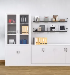Modern Metal Filing Cabinet Glass Doors