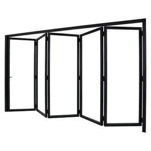 Soundproof Waterproof System Glass Aluminum Wooden Sliding Bi Folding Aluminium Door with Double Glazing