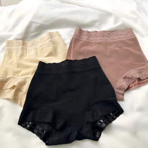 Women's Plus Size Tummy Control Butt Lifter Shapewear Shorts Lace Trim Waist Trainer Body Shaper Panties Underwear Boyshorts