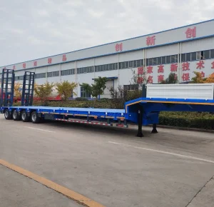 Customizable 16FT 18FT 26FT 53FT Lowbed Semi-Trailer Double Drop Deck Ideal for Wind Turbine Blades Air Suspension