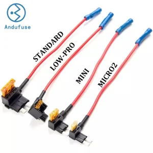 Andufuse High Quality 4 Types Fuse Tap Kit 16AWG 150mm Wire Standard Mini Micro2 Low Profile Blade Fuse Holder Tap Automotive
