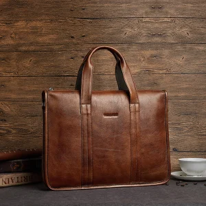 Commercial Affairs Custom Leather Laptop Bag for Men Travel
