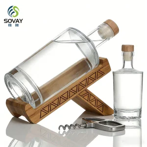in Stock Custom Shape 100ml 200ml 375ml 500ml 750ml Glass Wholesale Rum Whiskey Liquor Gin Wine Spirit Vodka Bottle Container