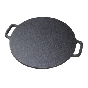 Korean Style 30CM Cast Iron Grill Pan Pre-seasoned Oil Coating Eco-Friendly Flat Bottom Black Color Gas Induction Ready for