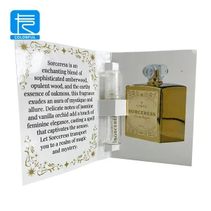 Perfume Cosmetics Sample Packaging Folding Card 2ml 5ml Holding Card Customized Printing