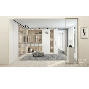 UK Apartment Project Customized Modern Luxury Wood Melamine Bedroom Cabinets Walk in Closet System