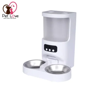 Remote Control Automatic Cat Feeder with Dual Bowl