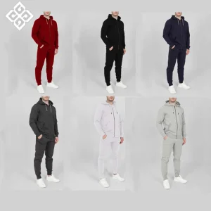 Autumn and Winter Sports Men's Solid Color Fashion Casual Suit Hooded Tracksuit Gym Wear
