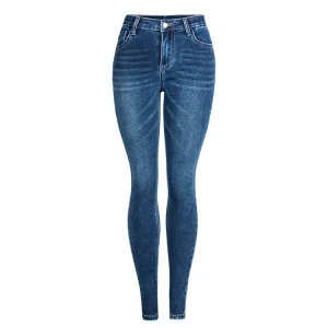 Custom Fashion Medium Waist Skinny Denim Jeans for Women