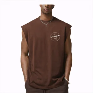 Mens 100% Cotton Anti Pilling Tank Top Vintage Washed Sleeveless Oversized Sporty Tee High Quality Wholesale OEM Manufacturer