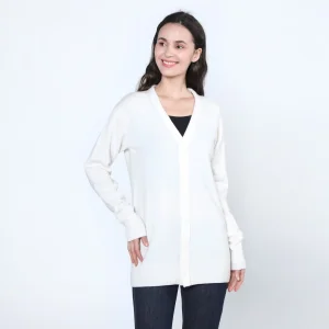 Most-Popular Casual Deep V-Neck Ladies Fashion 100% Cashmere Cardigan