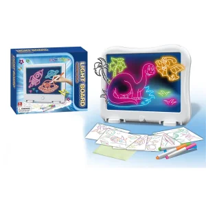 New Arrive High Quality Wholesale Kids Promotional Gift Magic Glow in Dark LED Drawing Board Illuminated Painting Pad Doodle Drawing Toys Set