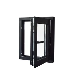 Manufacturer Aluminium Slim Frame Tempered Glass Tilt and Turn Window with Mosquito Net