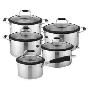 Luxury Kitchen 18/10 Food-Grade Stainless Steel Cookware Set Premium 304 Stainless Steel Pots and Pans with Induction Bottom