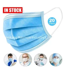 3 Ply Medical Disposable Surgical Face Mask, Non-Woven Facial Mask with Polypropylene