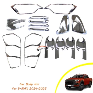 Auto Chrome Garnish Kit for D-Max 2024-2025 Auto Chrome Accessories Chrome Lamp Cover Handle Cover Chrome Parts