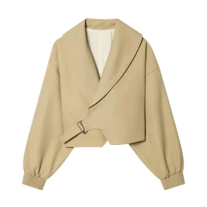 PB&amp;ZA Women 2026 Spring/Summer Fashion Chic Overcoat Vintage Simple Coat Short Windbreaker Long Sleeves Casual Female Outerwear