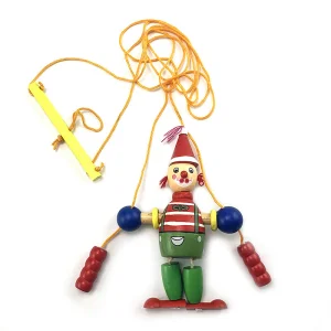 Wholesale Wooden Pull Puppet String Doll Wooden Clown Pull Toy Wooden String Puppet