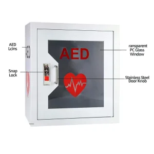 Acero Inoxidable, Policarbonato, NEMA 4X, Acero Pintado en Polvo, Montaje en Pared, Montaje en Pedestal Alarma de Audio, Gabinete de AED a Prueba de Vándalos con Cerradura de Romper Cristal