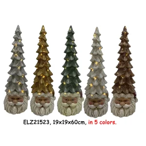 Clay Fiber Santa Trees