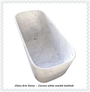 High-End Nature Stone White Marble Bathtub for Bathroom