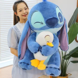 New Duck Hugging Stitch Plush Toy Doll PP Cotton Children's Bed Sleeping Doll Claw Machine Doll for Girlfriend's Birthday Gift